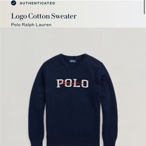 Polo by Ralph Lauren Navy Crewneck Sweater with Logo